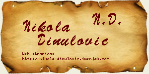Nikola Dinulović vizit kartica